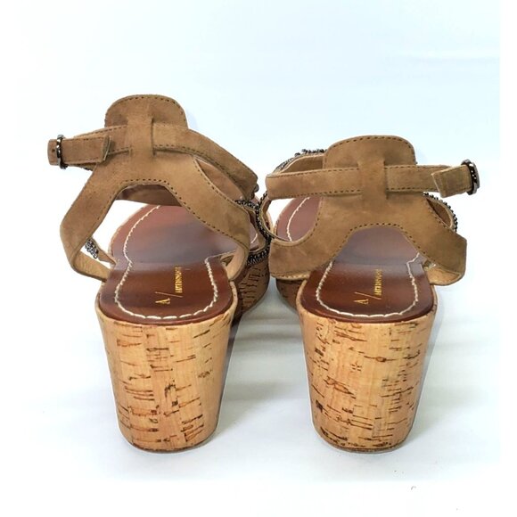 Anthropologie Women's Metallic Beaded Cork Platform Sandals Size 39 (9) 1446 - Picture 11 of 12